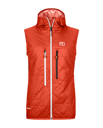 Swisswool Piz Boè Vest Women Sunset Orange