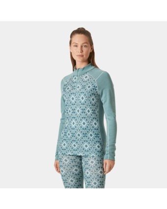 Women Lifa Merino Midweight Gra 1/2 Zip