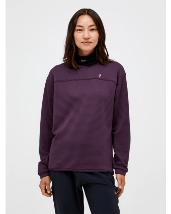Women Trail Grid Fleece Crew Mystic Purple