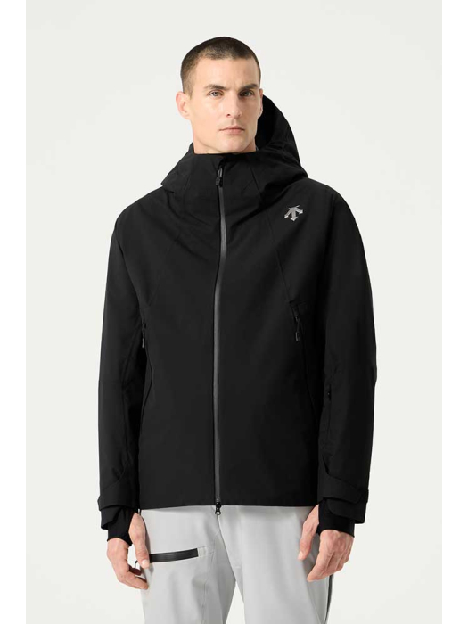 Descente Brushed Lining Jacket Black - vooraanzicht Descente Brushed Lining Jacket Black - vooraanzicht