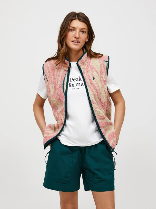 Graphic Pile Vest Women model Graphic Pile Vest Women model