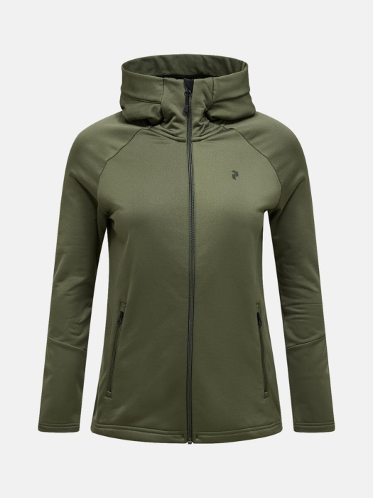 Rider Essentials Midlayer Zip Hood Women PINE NEEDLE
