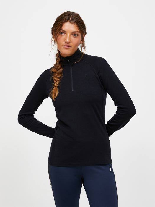 Magic Half Zip Wool-blend Baselayer Women Black Magic Half Zip Wool-blend Baselayer Women Black